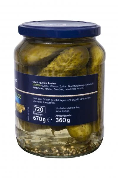 Küstengold Gewürzgurken Auslese Fein-würzig 2 Küstengold Gewürzgurken Auslese Fein-würzig – Bild 2