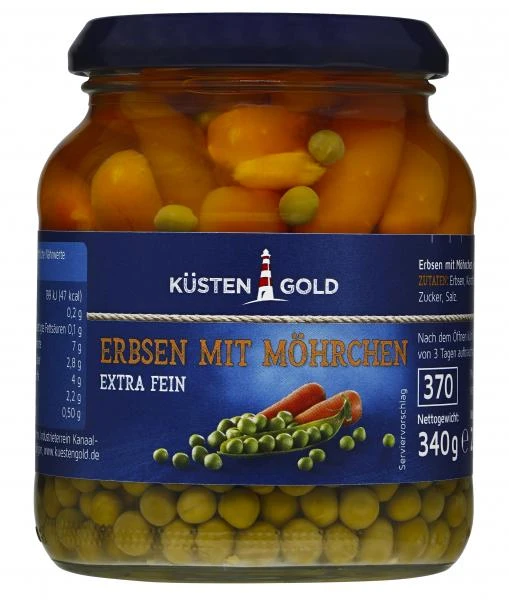 Küstengold Erbsen Mit Möhren Extra Fein 1 Küstengold Erbsen Mit Möhren Extra Fein