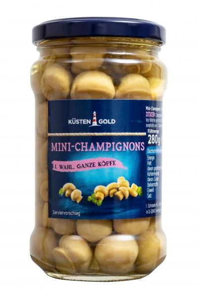 Küstengold Mini-Champignons Ganze Köpfe 1. Wahl 1 Küstengold Mini-Champignons Ganze Köpfe 1. Wahl