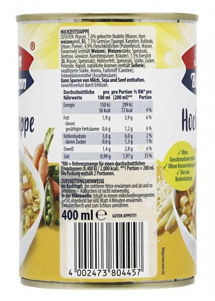 Sonnen Bassermann Hochzeits Suppe 2 Sonnen Bassermann Hochzeits Suppe – Bild 2