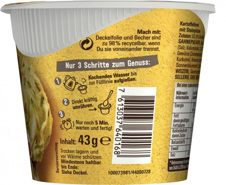 Maggi 5 Minuten Terrine Kartoffelbrei Mit Steinpilzen 5 Maggi 5 Minuten Terrine Kartoffelbrei Mit Steinpilzen – Bild 5
