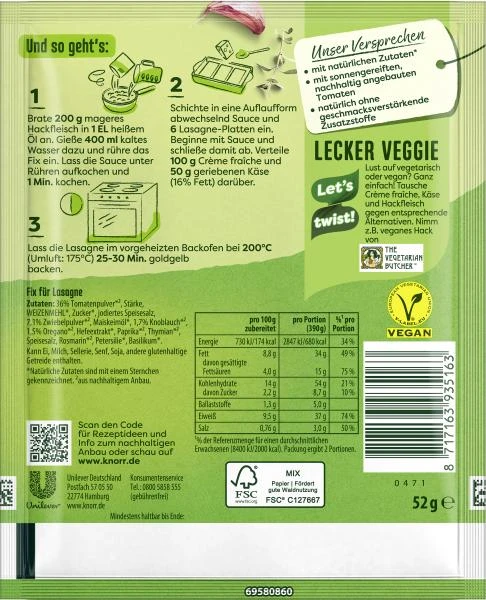 Knorr Fix Lasagne 2 Knorr Fix Lasagne – Bild 2