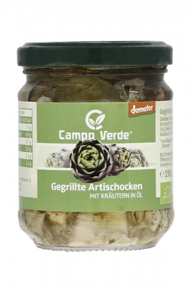 Campo Verde Demeter Bio Artischocken Gegrillt Mit Kräutern In Öl 1 Campo Verde Demeter Bio Artischocken Gegrillt Mit Kräutern In Öl