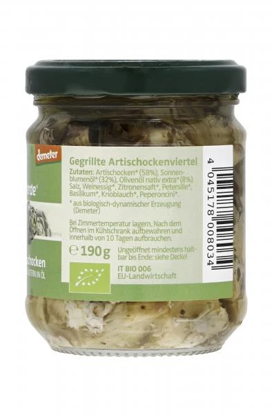 Campo Verde Demeter Bio Artischocken Gegrillt Mit Kräutern In Öl 2 Campo Verde Demeter Bio Artischocken Gegrillt Mit Kräutern In Öl – Bild 2