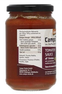 Campo Verde Demeter Bio Tomatensauce All' Ortolana -Lebensmittelserien Geschäft 4502085090 4045178008799 03.jpg