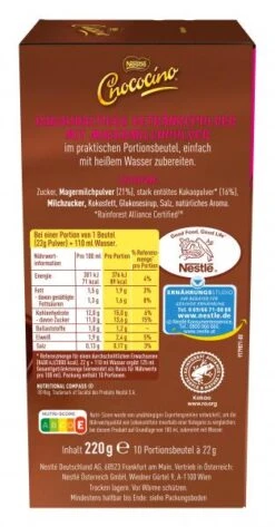 Nestlé® Nestlé Chococino Trinkschokolade -Lebensmittelserien Geschäft 4502090040 07613036300261 04