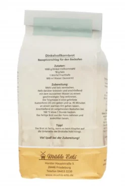 Mühle Erks Bioland Vollkorn Dinkelmehl -Lebensmittelserien Geschäft 4502110087 4038269001700 03