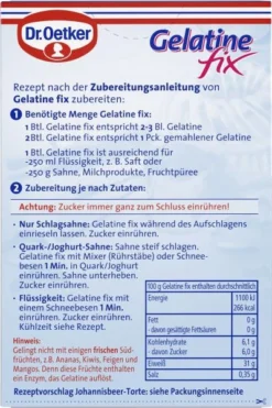 Dr. Oetker Gelatine Fix -Lebensmittelserien Geschäft 4502110630 4000521722609 03