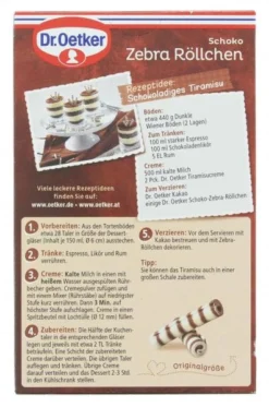Dr. Oetker Schoko Zebra Röllchen Vollmilch & Weiß 6 Dr. Oetker Schoko Zebra Röllchen Vollmilch & Weiß -Lebensmittelserien Geschäft 4502111037 4000521006686 03.jpg