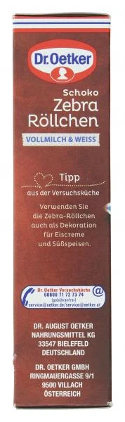 Dr. Oetker Schoko Zebra Röllchen Vollmilch & Weiß 4 Dr. Oetker Schoko Zebra Röllchen Vollmilch & Weiß – Bild 4