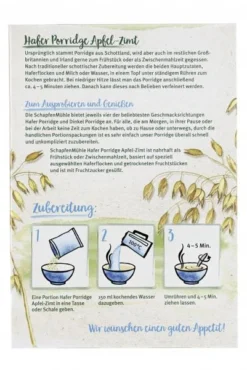 Schapfenmühle Porridge Hafermahlzeit Apfel-Zimt -Lebensmittelserien Geschäft 4502112204 4000950210289 03.jpg