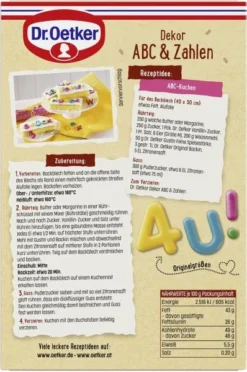 Dr. Oetker Dekor ABC & Zahlen -Lebensmittelserien Geschäft 4502113913 4000521019211 03