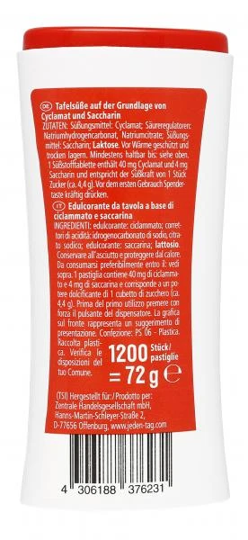 Jeden Tag Süßstofftabletten Spender 2 Jeden Tag Süßstofftabletten Spender – Bild 2