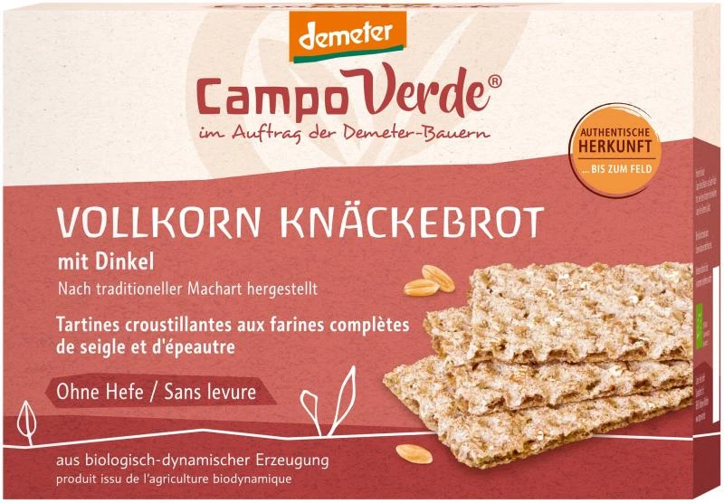 Campo Verde Demeter Vollkorn Knäckebrot Mit Dinkel 1 Campo Verde Demeter Vollkorn Knäckebrot Mit Dinkel